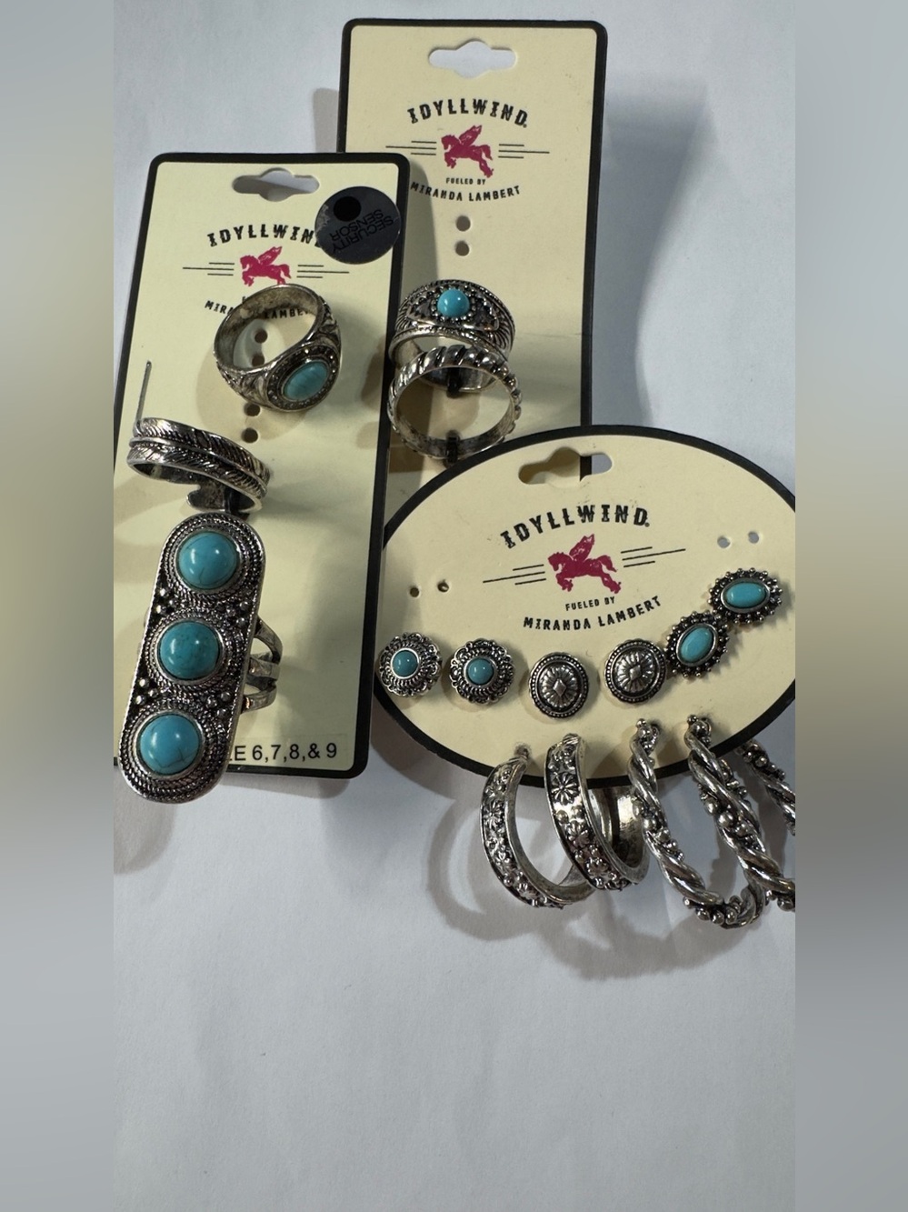 Idyllwind Turquoise and Silver-Tone Ring & Earring Set